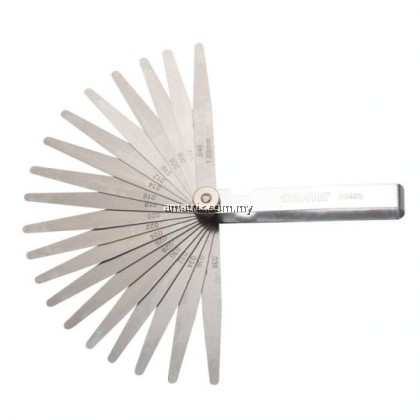 SATA-09405  23 Pc. Feeler Gauge Set 0.02-1.00mm(0.02, 0.03, 0.04, 0.05, 0.10, 0.15, 0.20, 0.25, 0.30, 0.35, 0.40, 0.45, 0.50, 0.55, 0.60, 0.65, 0.70, 0.75, 0.80, 0.85, 0.90, 0.95, 1.00mm)