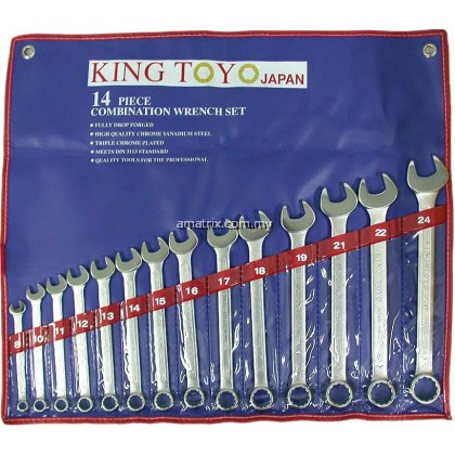 KingToyo KTCWS-824 14pcs Combination Wrench Set (8-24mm) 